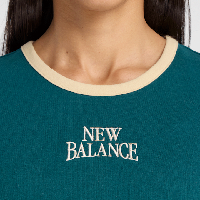 New Balance Linear Heritage Ringer T-Shirt zelena 96891 3