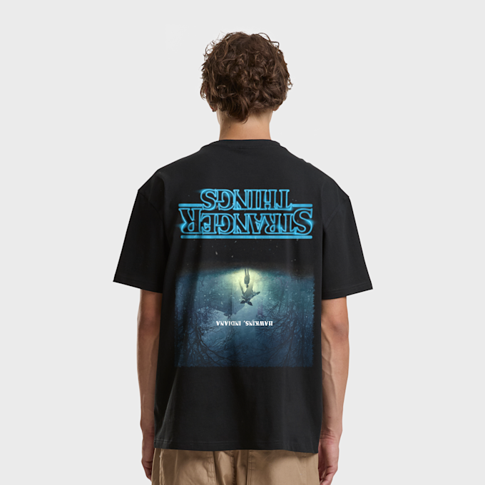 Mister Tee Stranger Things Upside Down Loose Tee Schwarz 97385 2