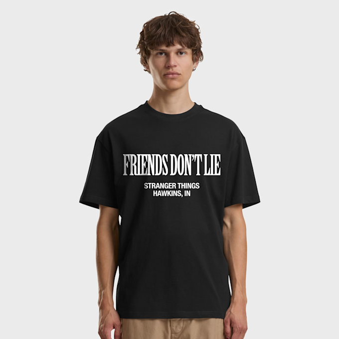 Mister Tee Stranger Things Friends don’t Lie Loose Tee crna 97388 1