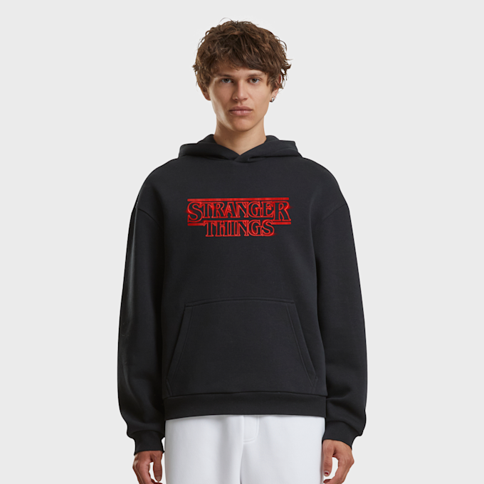Mister Tee Stranger Things Neon Sign Fluffy Hoody nero 97392 1