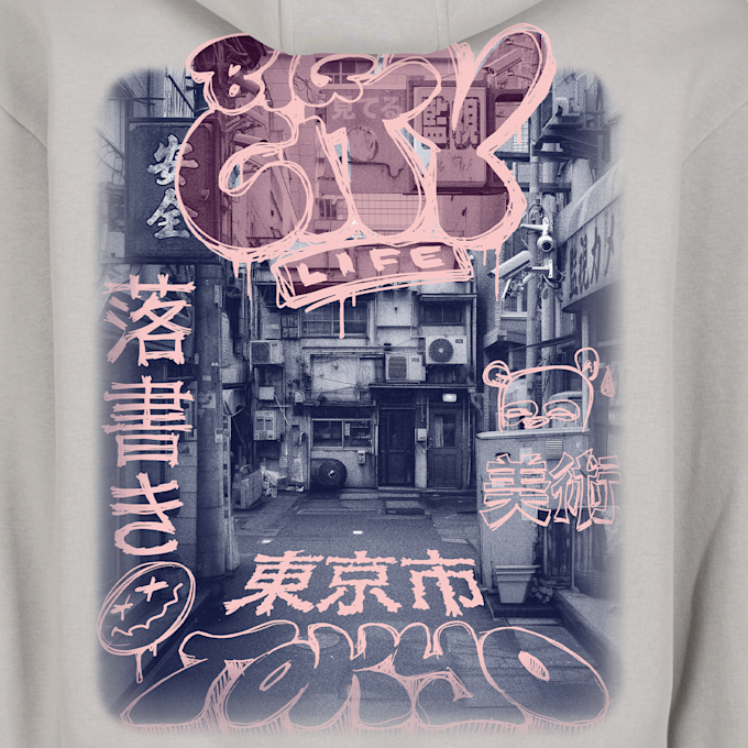 Mister Tee Tokyo City Life Fluffy Zip Hoody grau 97791 3