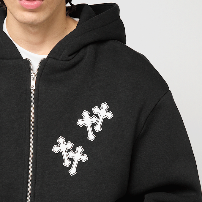 Mister Tee Mary Cross Fluffy Zip Hoody zwart 97792 4