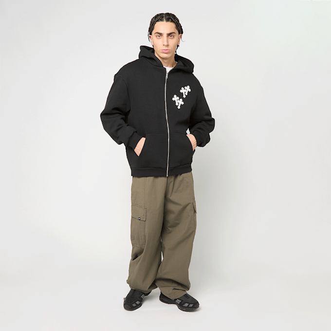 Mister Tee Mary Cross Fluffy Zip Hoody noir 97792 5
