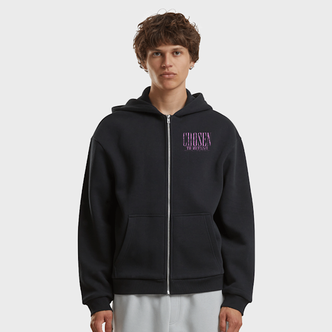 Mister Tee Chosen To Defent Fluffy Zip Hoody zwart 97796 2