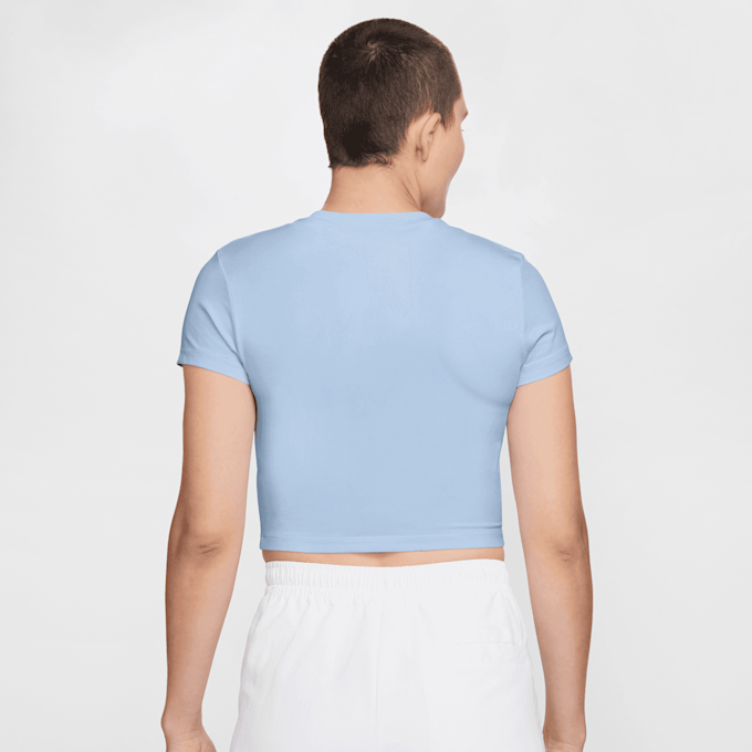 Nike   Sportswear Chill Knit Cropped T-Shirt bleu 97962 2