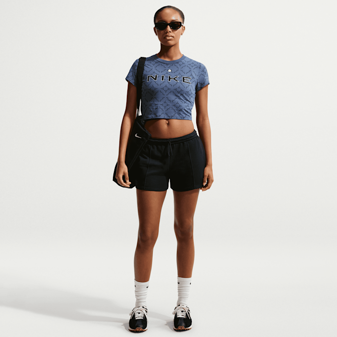Nike   Sportswear Chill Knit Cropped T-Shirt azul 97971 4