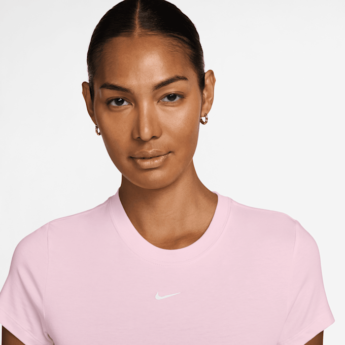 Nike   Sportswear Chill Knit Cropped T-Shirt różowy 97983 3