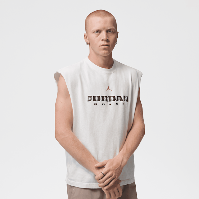 Jordan Brooklyn Graphic Sleeveless Muscle Top bege 98142 1