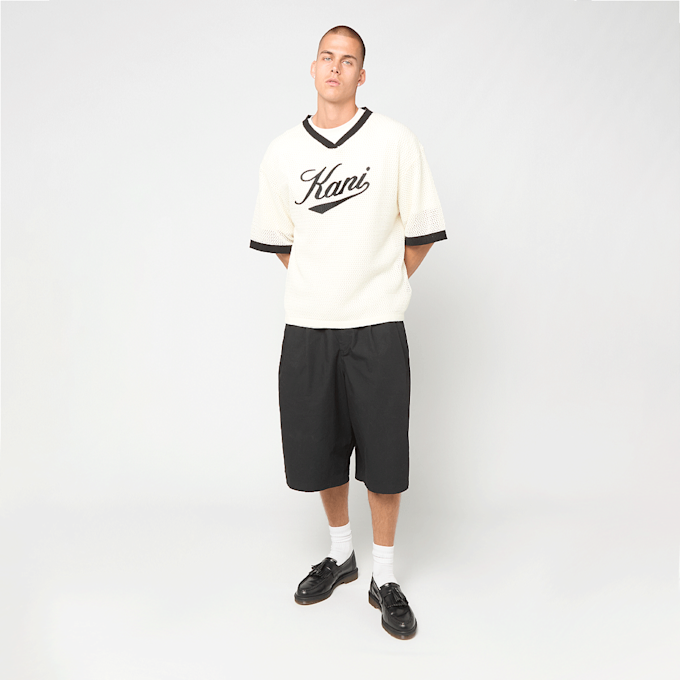 Karl Kani Cursive Varsity Crochet Boxy T-Shirt beige 98824 4