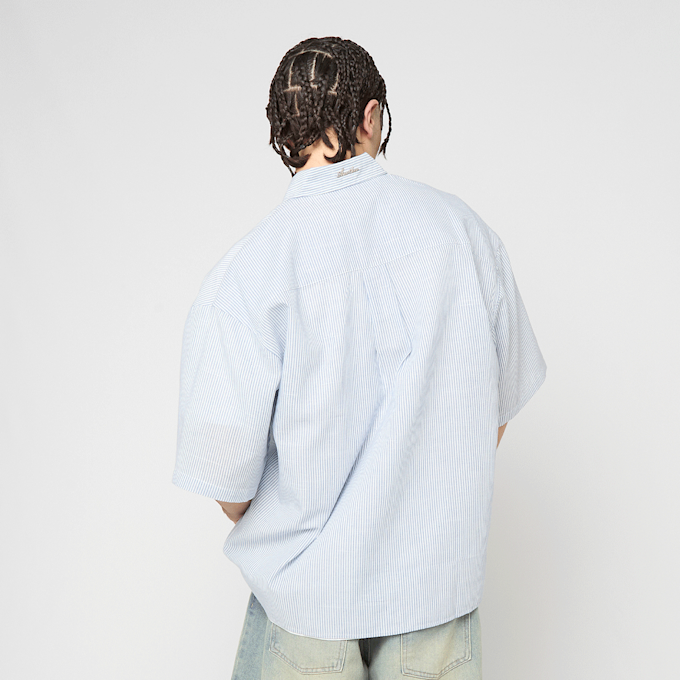 Another Cotton Lab The Short Sleeve Shirt bleu 98868 2