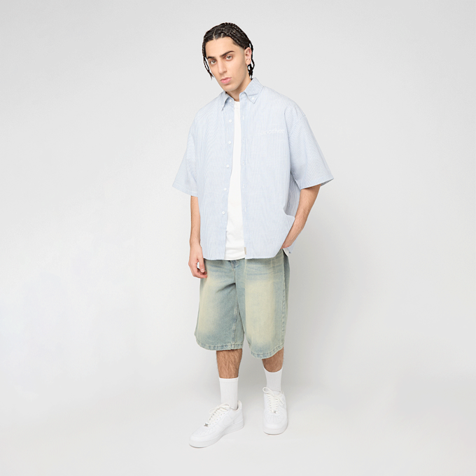 Another Cotton Lab The Short Sleeve Shirt bleu 98868 6