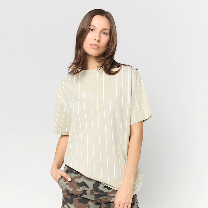 Karl Kani Small Signature Essential Pinstripe OS Tee bež 98925 1