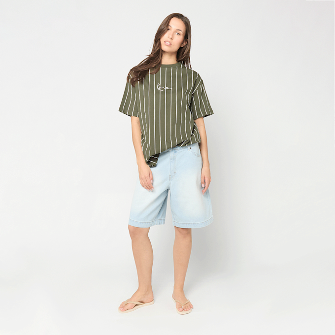 Karl Kani Small Signature Essential Pinstripe OS Tee verde 98926 4