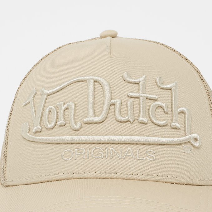 Von Dutch Originals Baseball Cap with Mesh Back Embroidered Logo beż 99010 4