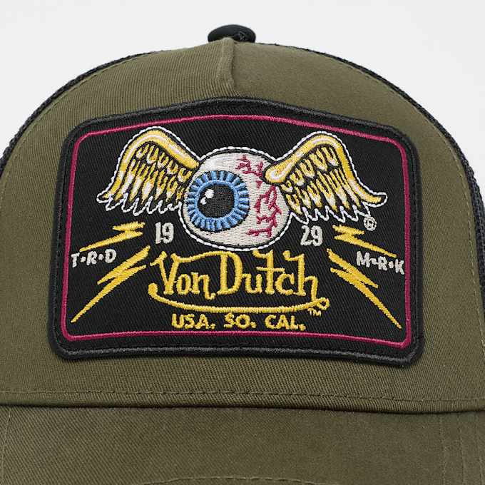 Von Dutch Originals Distressed Trucker Cap Flying Eyeball verde 99016 4