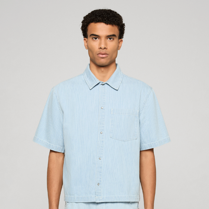 Urban Classics Pinstriped Casual Denim Overshirt plava 99113 1