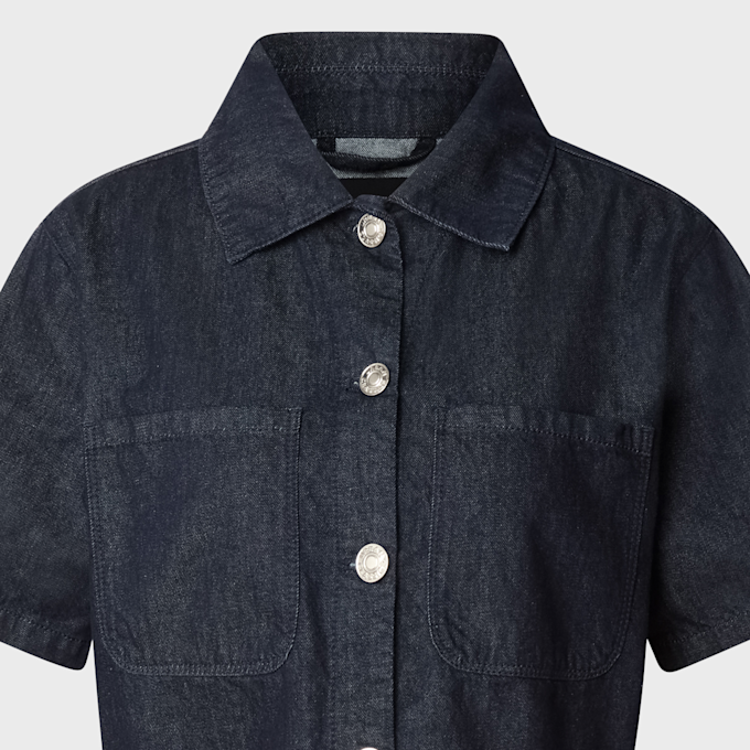 Urban Classics Ladies Cropped Light Denim Shirt azul 99138 3