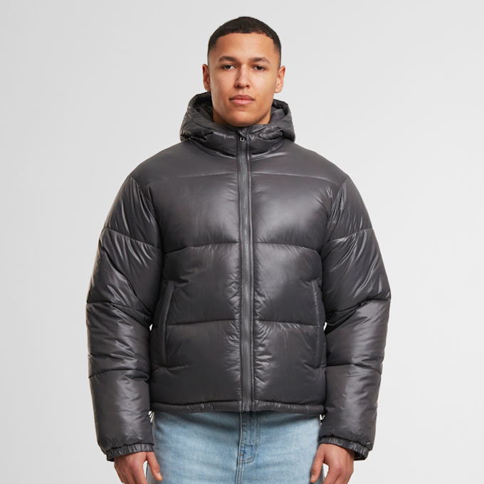 Urban Classics Shiny Puffer Jacket With Hood gris 99296 1
