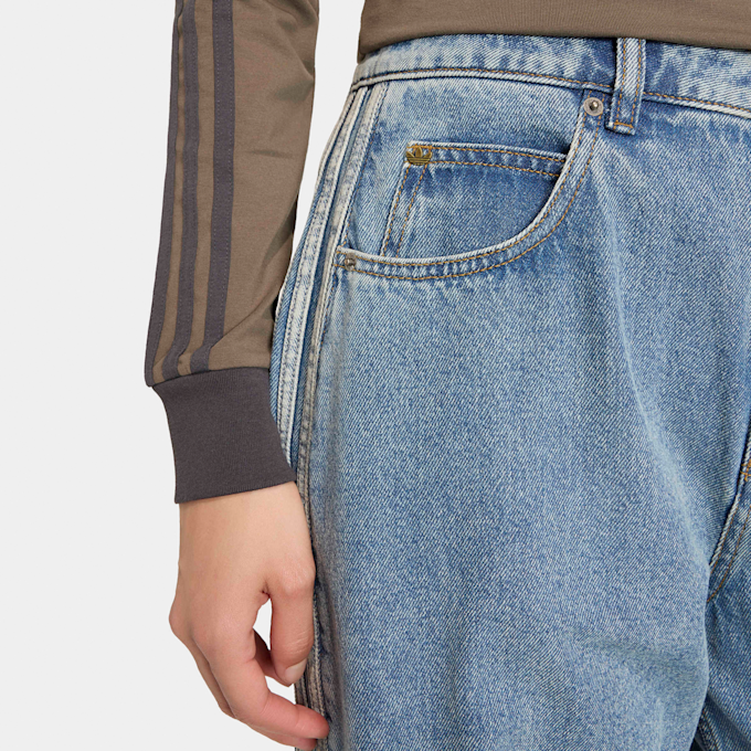 adidas Originals High Rise Barrel Leg Denim Pant blu 99394 3
