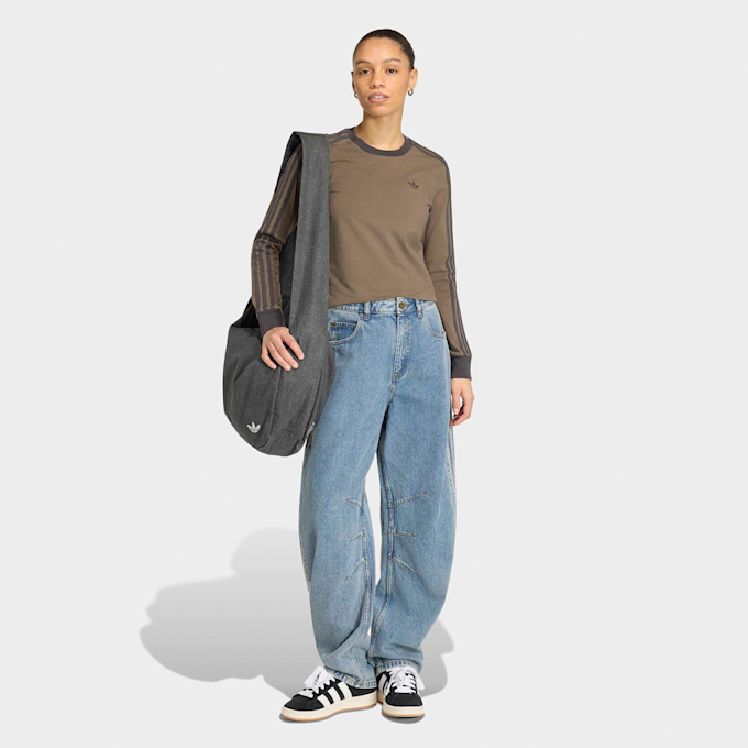 adidas Originals High Rise Barrel Leg Denim Pant blu 99394 5