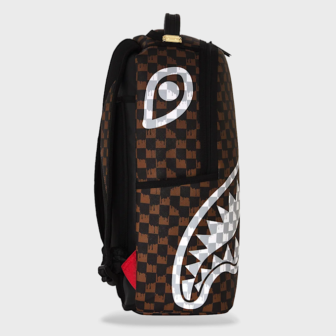 SPRAYGROUND Drip Check Shark Backpack Brown & Cream braun 99416 3