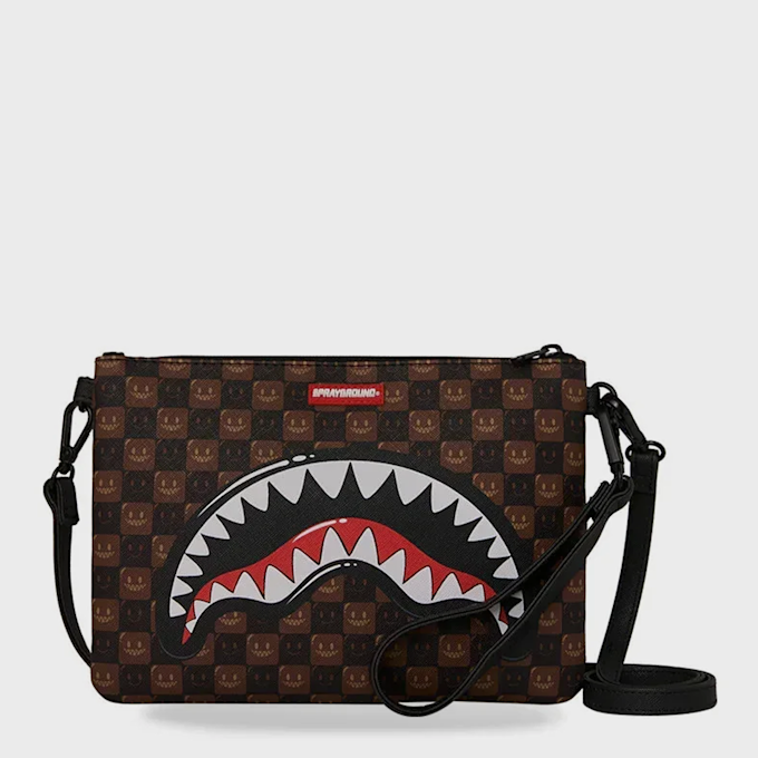 SPRAYGROUND Sharks in Paris WTF Bubble Clutch marrón 99427 1