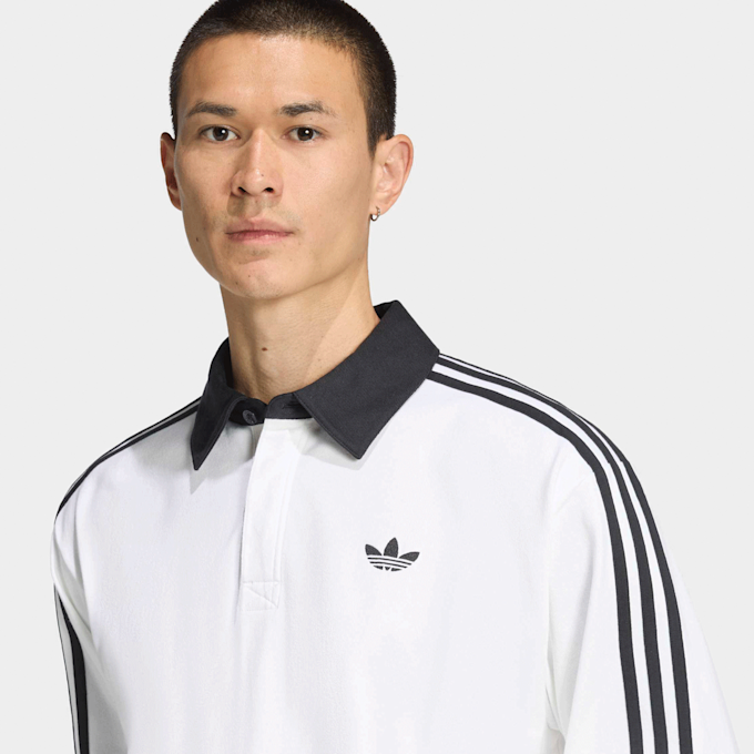 adidas Originals 3 Striped Polo Longsleeve blanc 99570 3