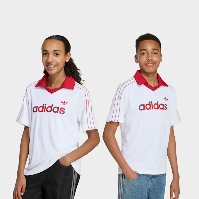 adidas Originals Loose Pinstripe Polo Tee wit 99599 1