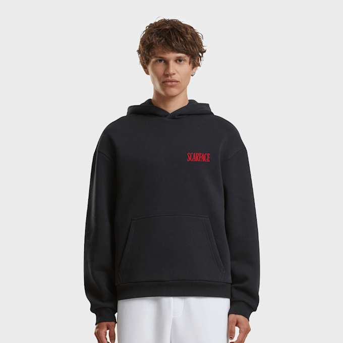 Mister Tee Scarface Poster Fluffy Hoodie nero 99670 2