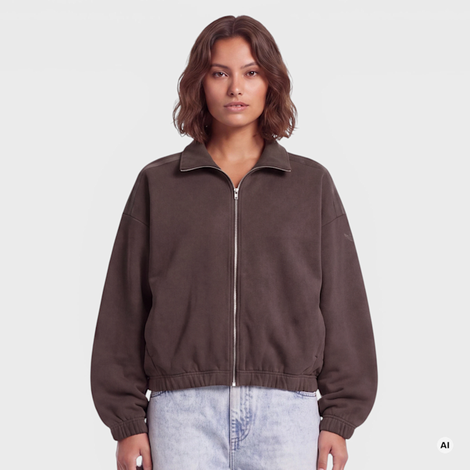 adidas Originals Full Zip Sweatshirt Long Sleeve bruin 99792 1