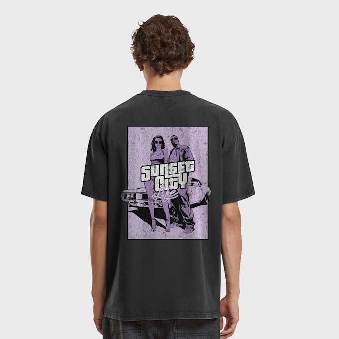 Mister Tee Sunset City Vintage Oversize Tee czarny 99795 1