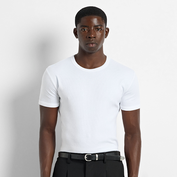 Burocs Slim Rib T-Shirt weiß 100205 1