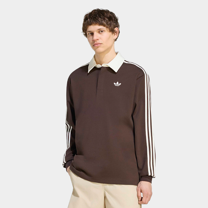 adidas Originals 3-Stripes Rugby Longsleeve Polo marrone 100615 1