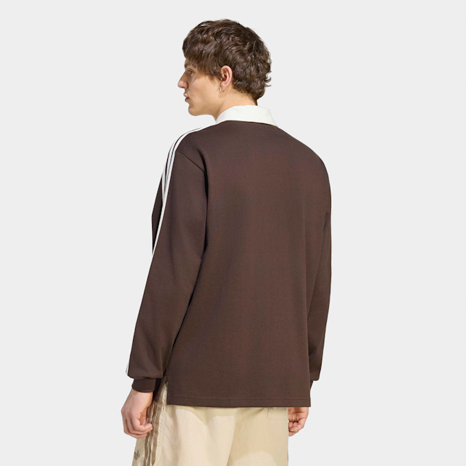 adidas Originals 3-Stripes Rugby Longsleeve Polo bruin 100615 2
