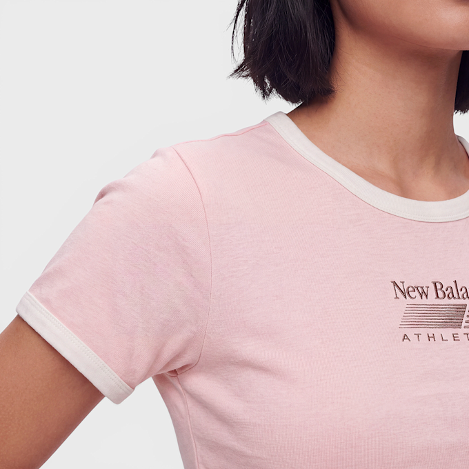 New Balance Trackside Ringer T-Shirt Fucsia 100612 3