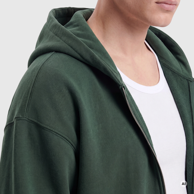 Urban Classics Fluffy Zip Hoody zielony 100707 3