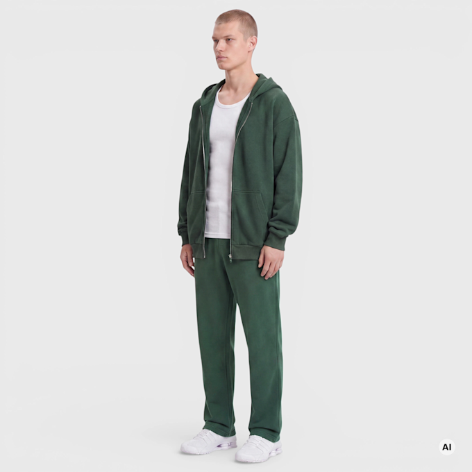 Urban Classics Fluffy Zip Hoody verde 100707 4