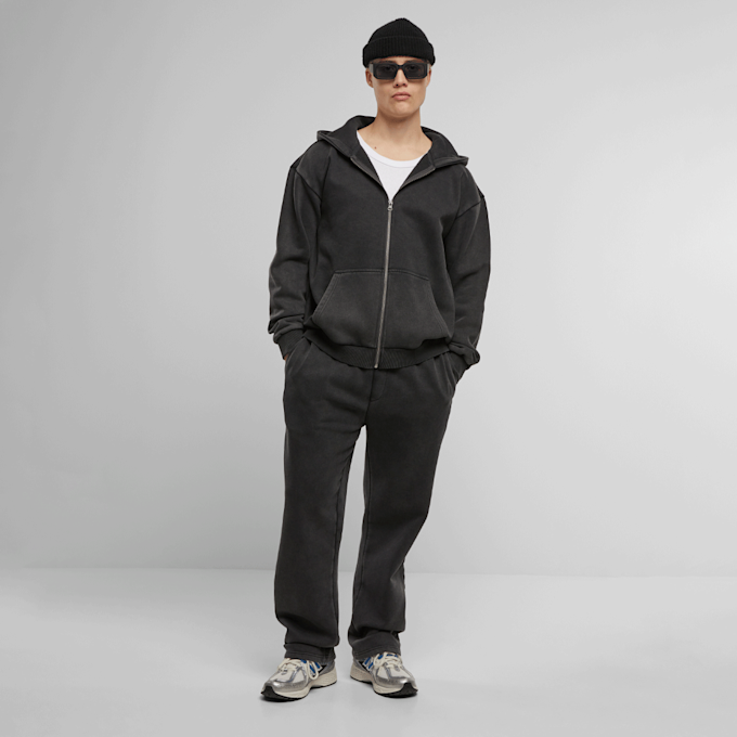 Urban Classics Vintage Zip Heavy Hoody czarny 100721 3