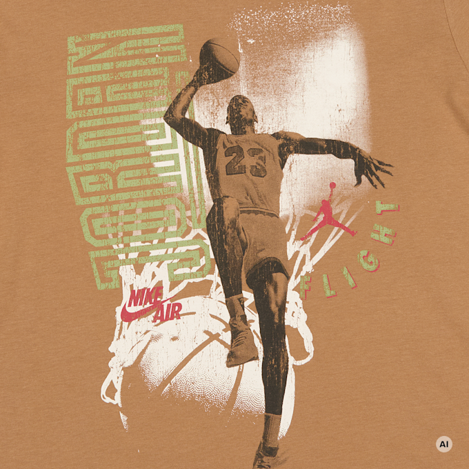 Jordan JDB MJ Retro Hangtime Short Sleeve Tee castanho 100798 3