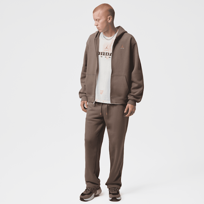 Jordan Brooklyn Statement Fleece Open-Hem Pants Marrone 101078 6