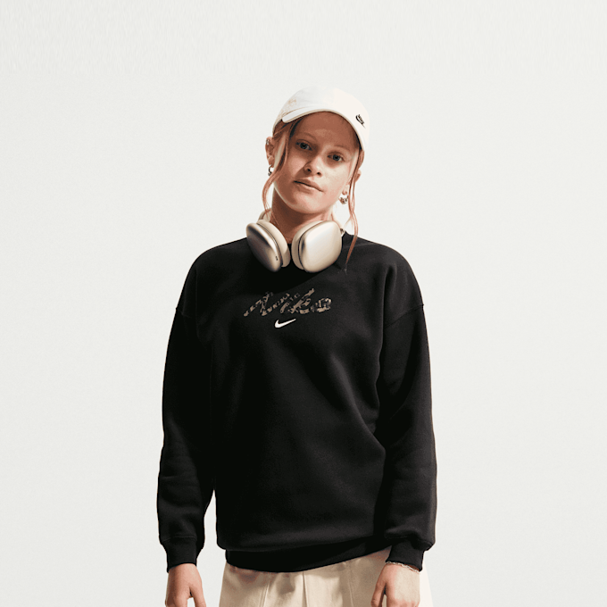 Jordan Sportswear Studio Fleece Oversized Crew All-Over-Print zwart 101309 1