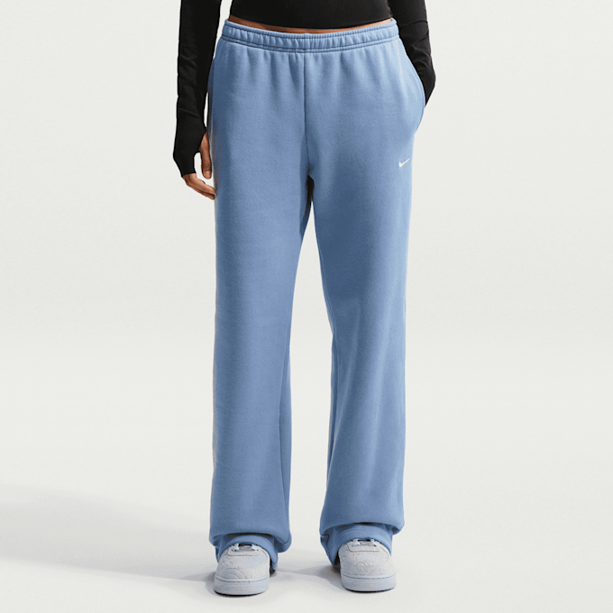 Nike   Studio Fleece Medium Weight Mid Rise Open Hem Pant blauw 101332 1