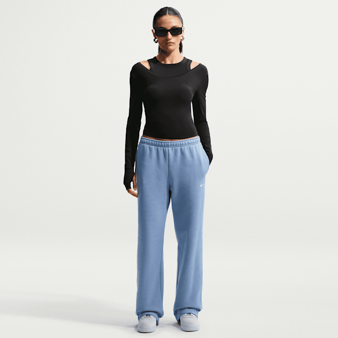 Nike   Studio Fleece Medium Weight Mid Rise Open Hem Pant blauw 101332 6