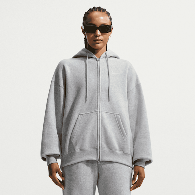 Nike   Studio Fleece Medium Weight Oversized Full-Zip Hoodie szary 101333 1
