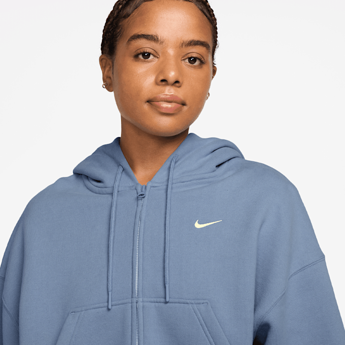 Nike   Studio Fleece Oversized Crop Full Zip Hoodie niebieski 101357 3