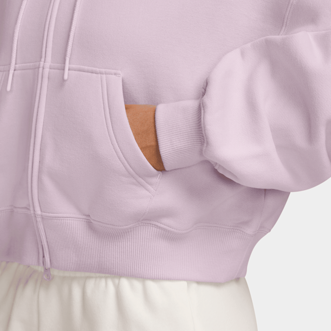 Nike   Studio Fleece Oversized Cropped Full-Zip Hoodie różowy 101356 3