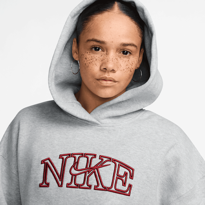 Nike   Studio Fleece Oversized Logo Hoodie gris 101566 3