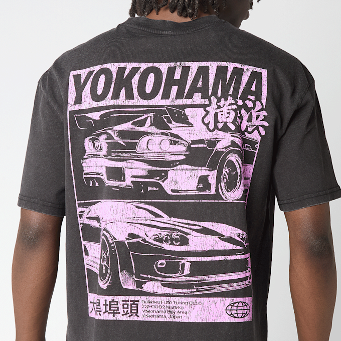 Mister Tee Yokohama Vintage Oversize Tee crna 101565 4