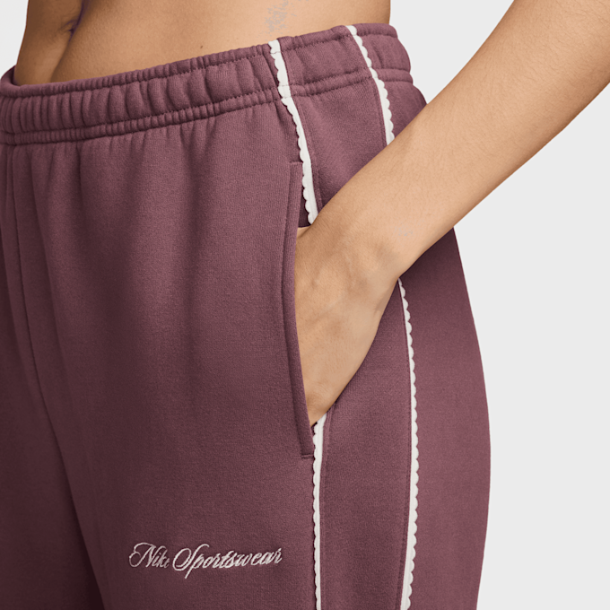 Nike Studio Fleece Mid-Rise Wide-Leg Scallop Pants rosa 101604 3