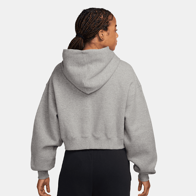 Nike Studio Fleece Mid Waist Oversized Crop Full Zip Hoodie grau 101617 2